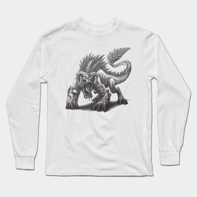 The Komodorian Flightless Slate Wyvern Long Sleeve T-Shirt by gregorytitus